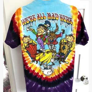 liquid Blue Alice in Wonderland We’re All Mad Here Shirt  2014 Like New! large